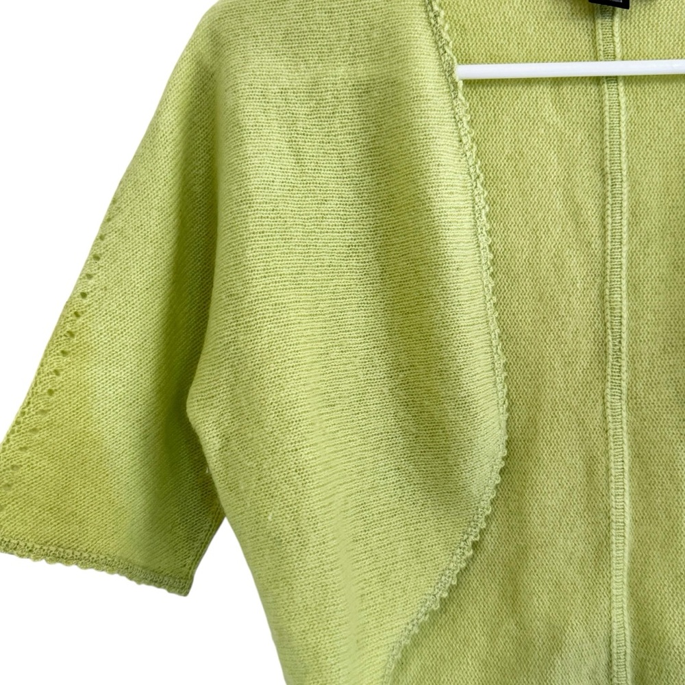 Cristopher Fischer Women's Lime Green 100% Cashmere Cardigan Size S - Picture 4 of 8